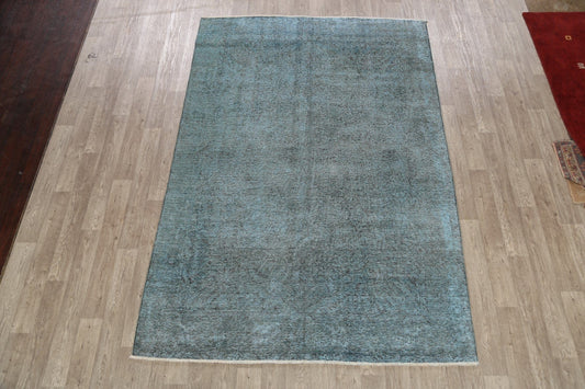 Over- dyed Distressed Tabriz Persian Area Rug 7x10