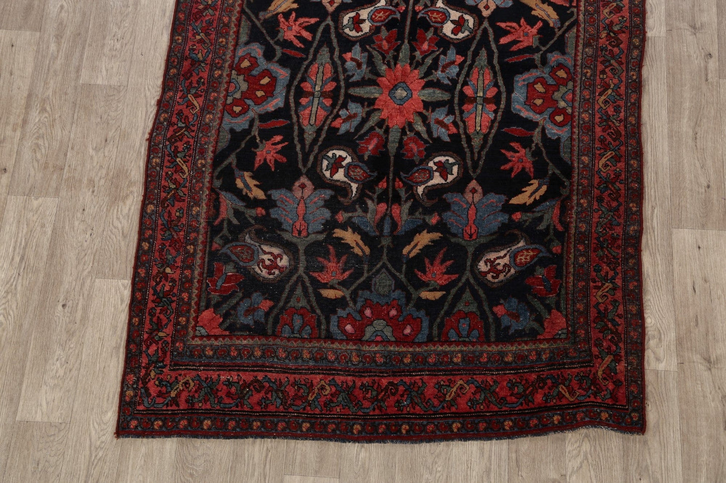 Pre-1900 Antique Bidjar Vegetable Dye Persian Area Rug 5x7