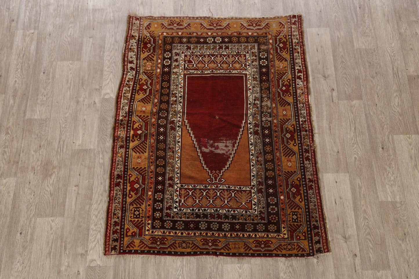 Antique Anatolian Turkish Oriental Area Rug 4x5