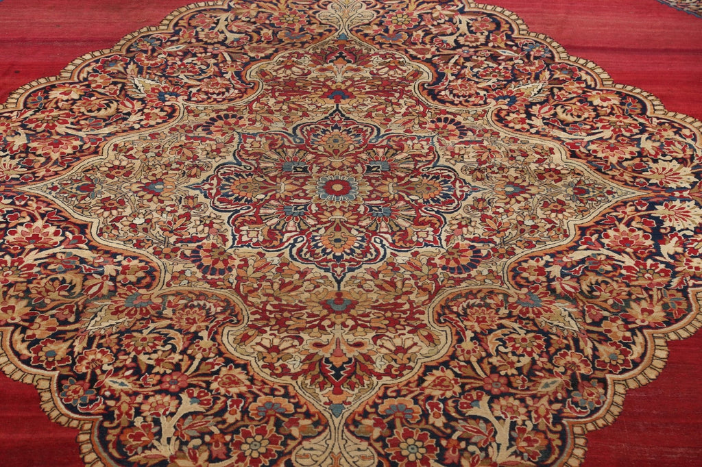 Pre-1900 Antique Kerman Persian Area Rug 14x22 Large