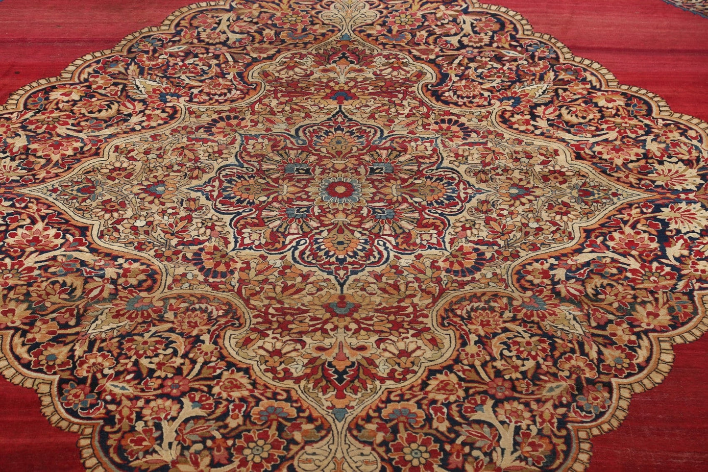 Pre-1900 Antique Kerman Persian Area Rug 14x22 Large