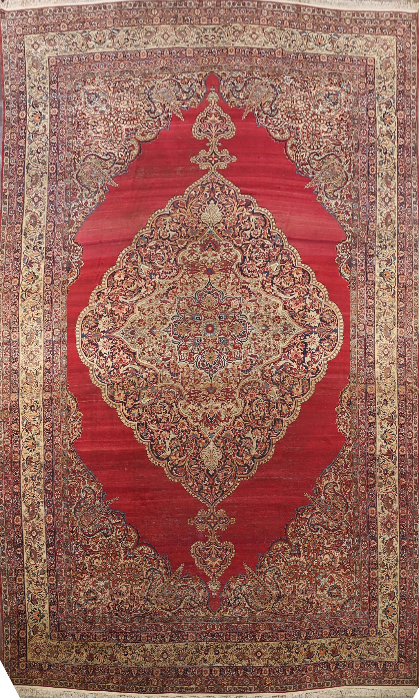 Pre-1900 Antique Kerman Persian Area Rug 14x22 Large