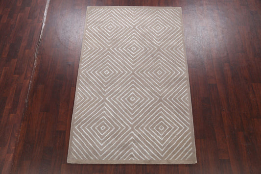 Modern Trellis Oriental Area Rug 5x8