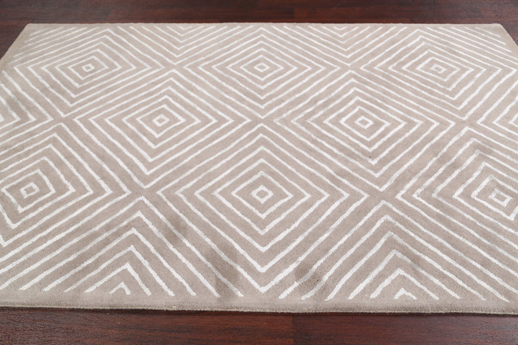 Modern Trellis Oriental Area Rug 5x8