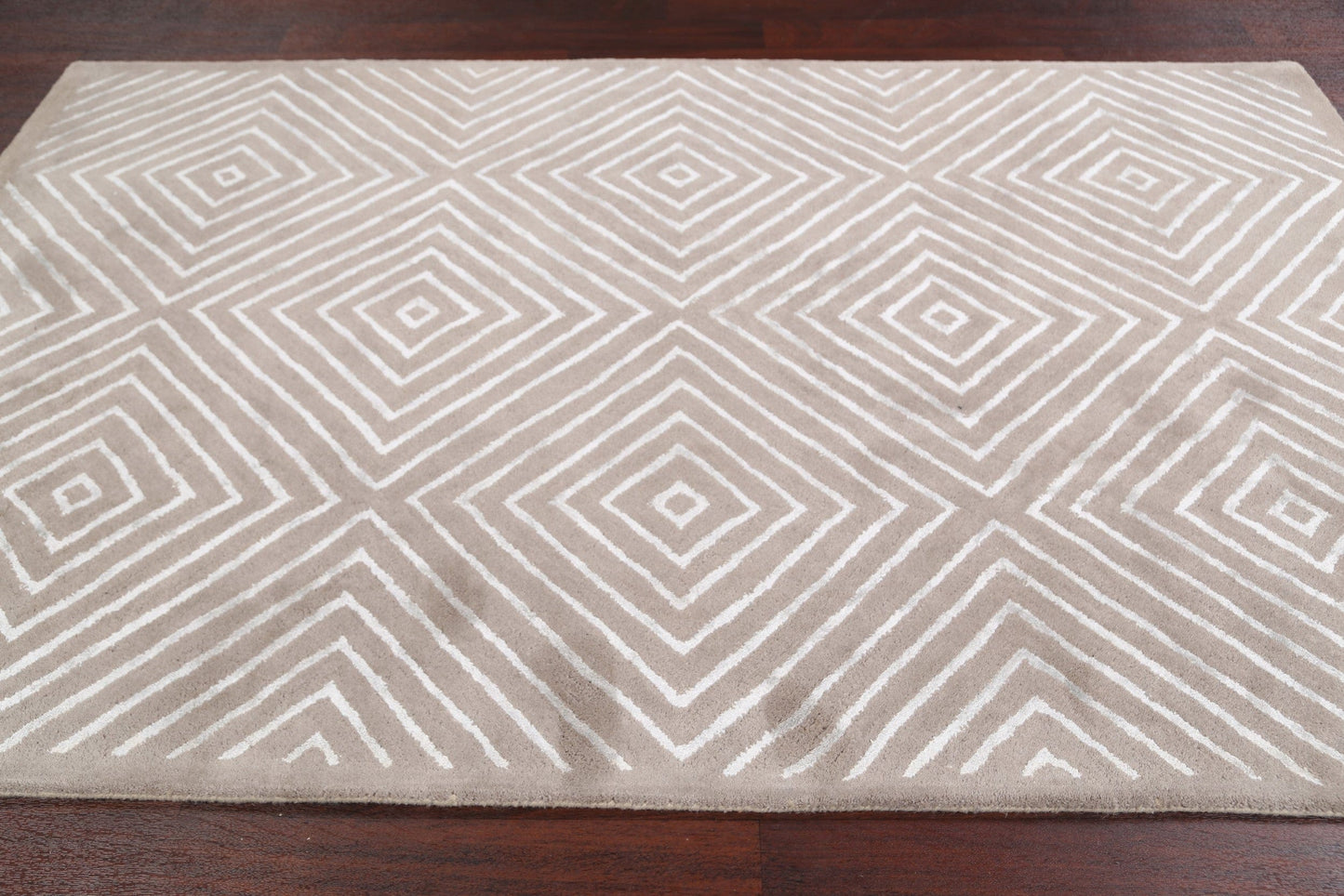 Modern Trellis Oriental Area Rug 5x8