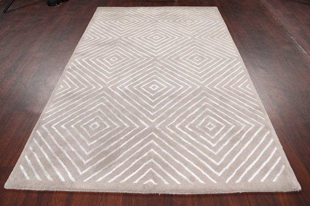 Modern Trellis Oriental Area Rug 5x8