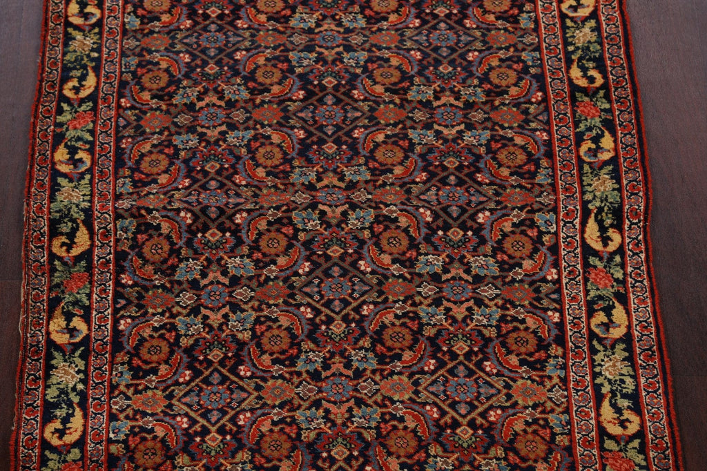 Pre-1900 Antique Bidjar Halvaei Persian Runner Rug 4x30