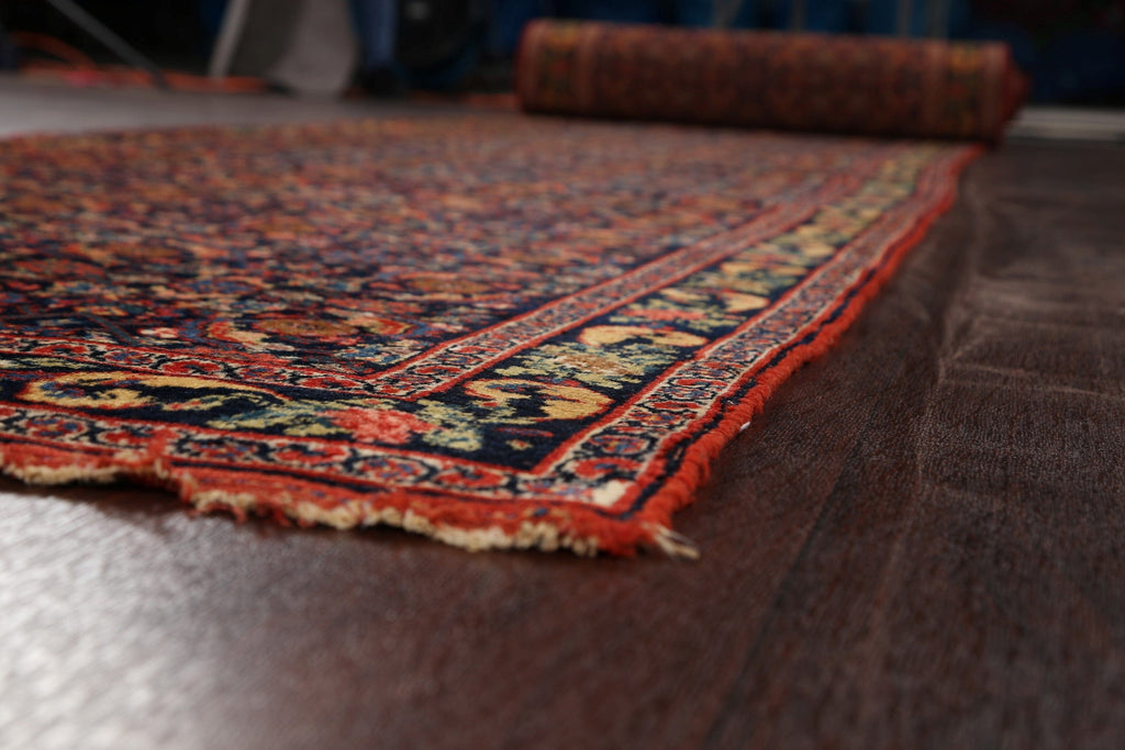 Pre-1900 Antique Bidjar Halvaei Persian Runner Rug 4x30