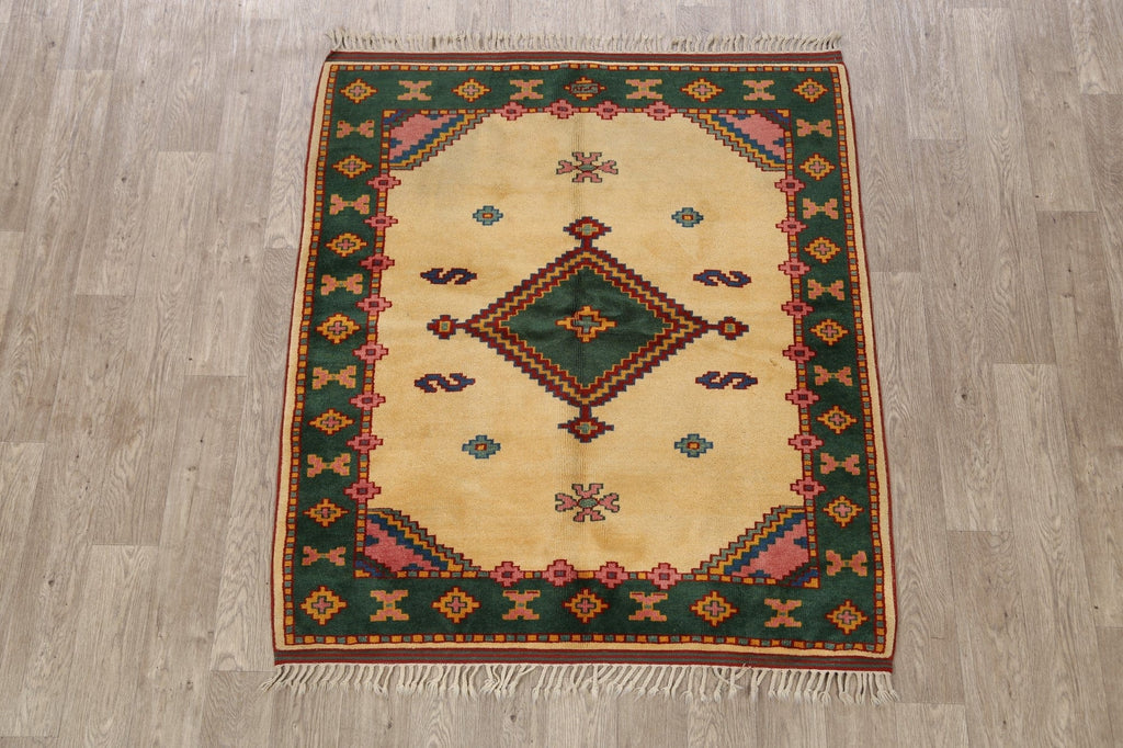 Geometric Anatolian Turkish Area Rug 4x5