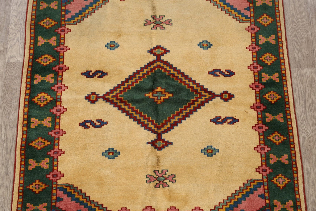 Geometric Anatolian Turkish Area Rug 4x5