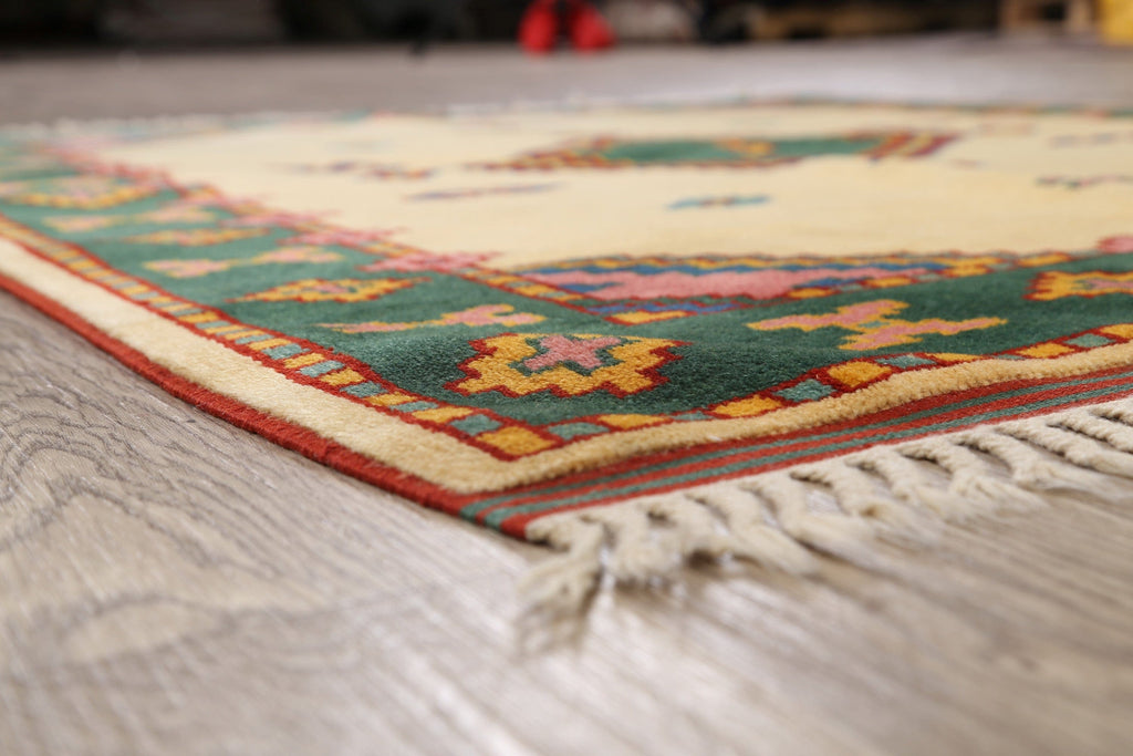 Geometric Anatolian Turkish Area Rug 4x5