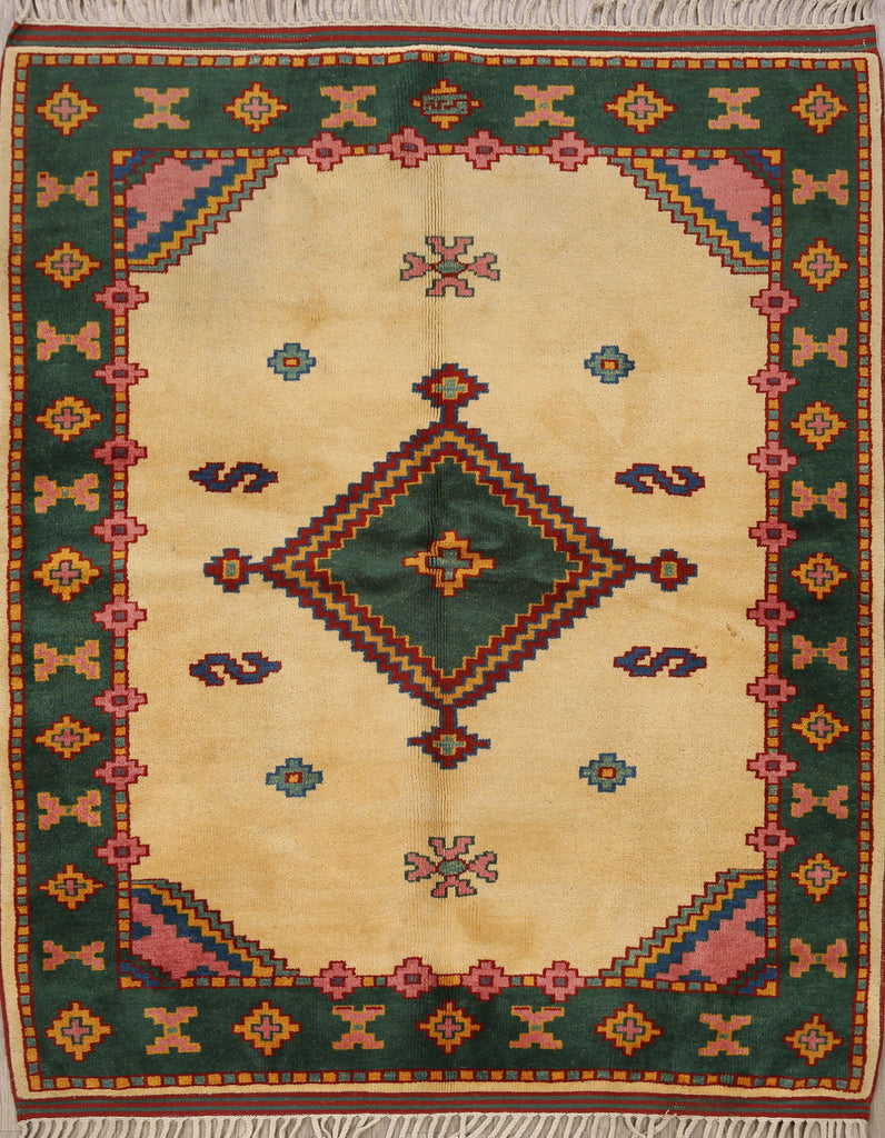 Geometric Anatolian Turkish Area Rug 4x5