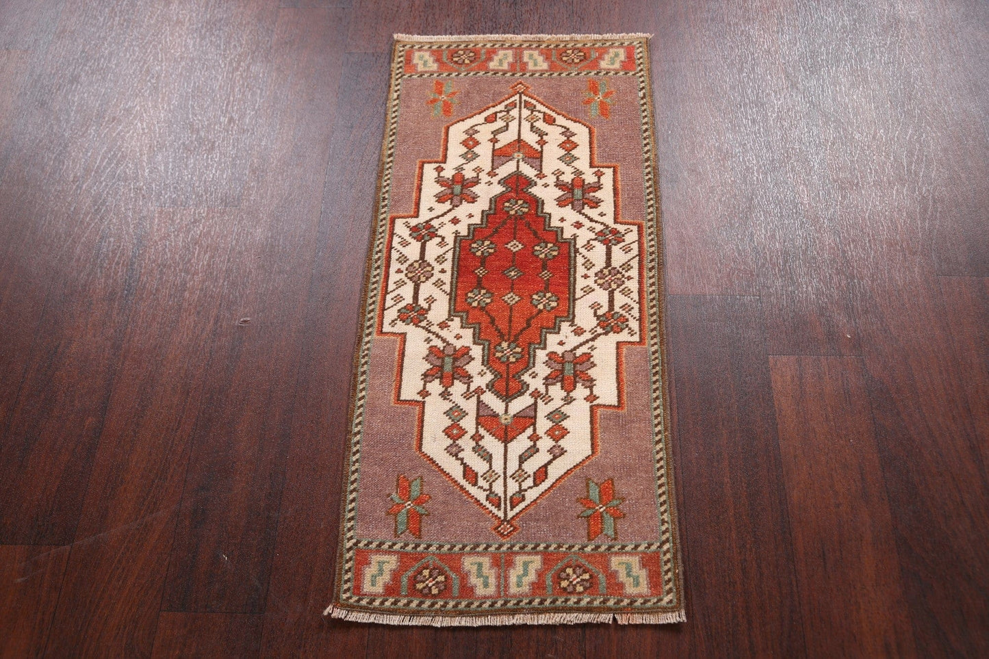 Geometric Authentic Oushak Turkish Area Rug 1x3