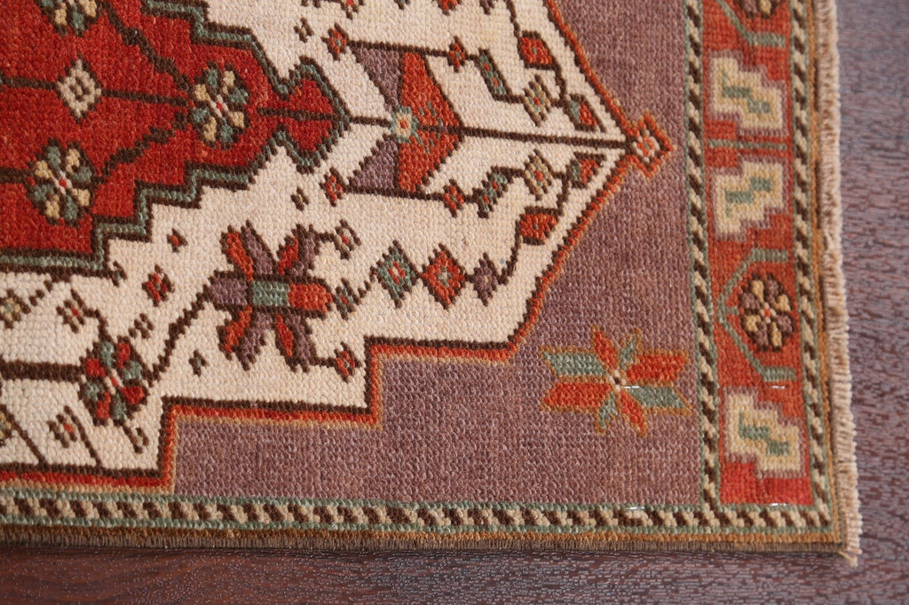 Geometric Authentic Oushak Turkish Area Rug 1x3