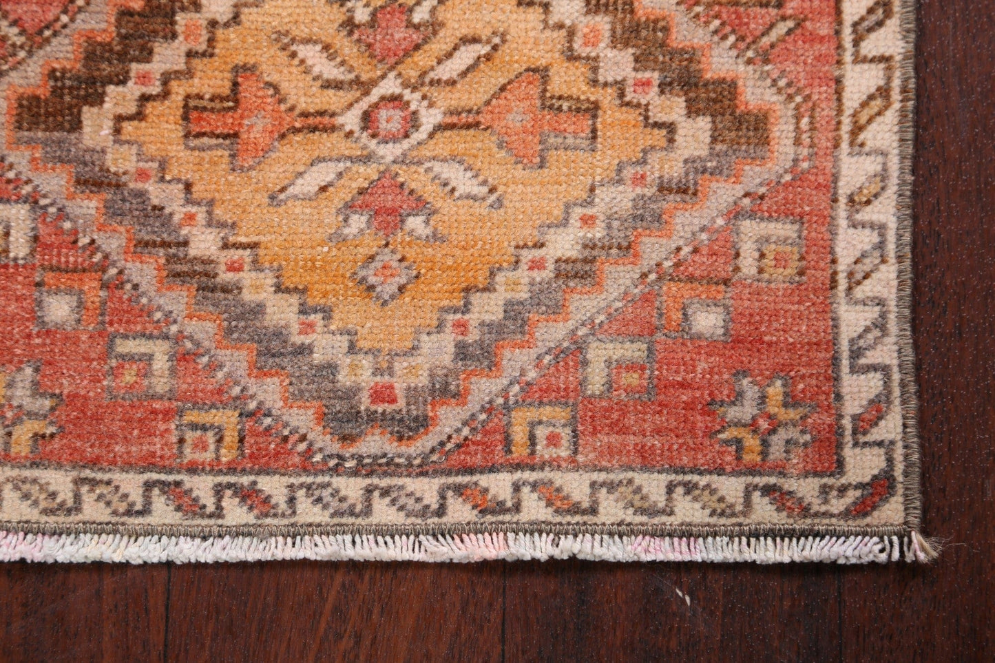 Geometric Authentic Oushak Turkish Area Rug 1x3