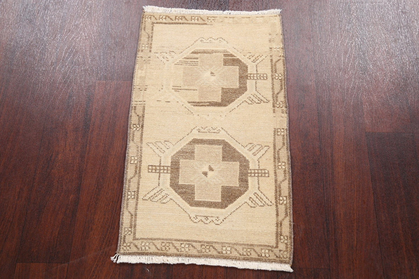 Geometric Authentic Oushak Turkish Area Rug 1x2