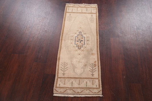 Muted Oushak Turkish Runner Rug 1x4