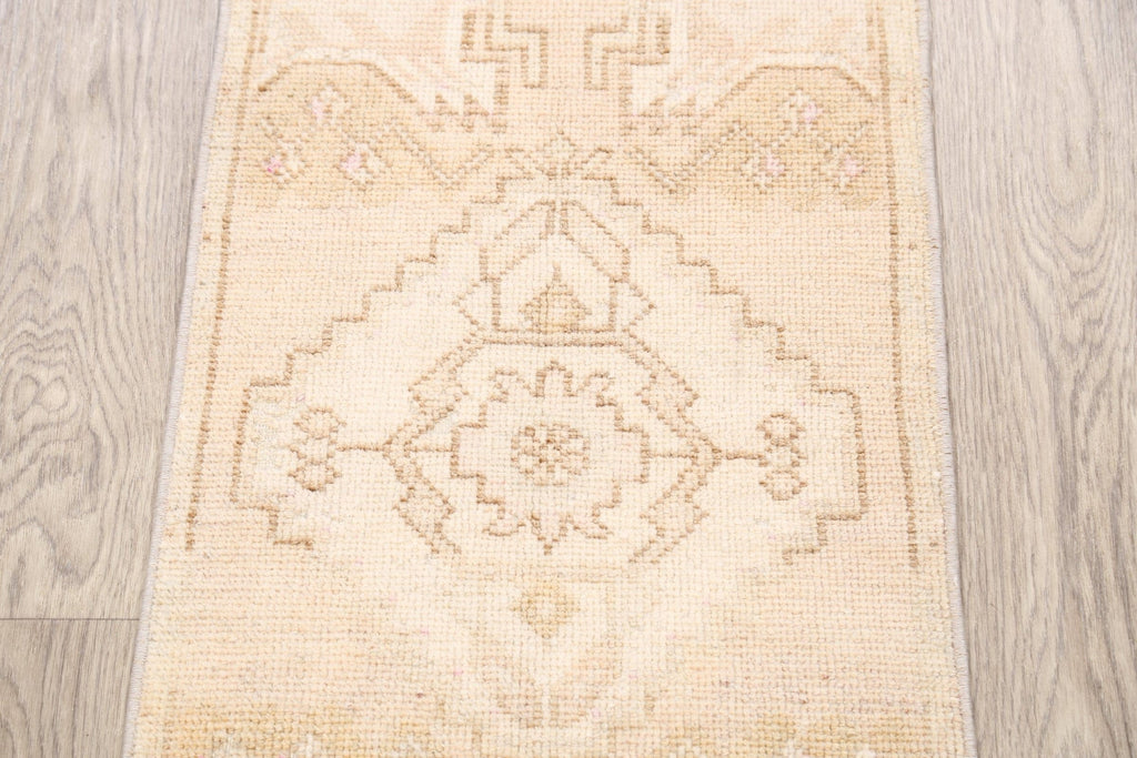 Distressed Oushak Oriental Area Rug 1x3