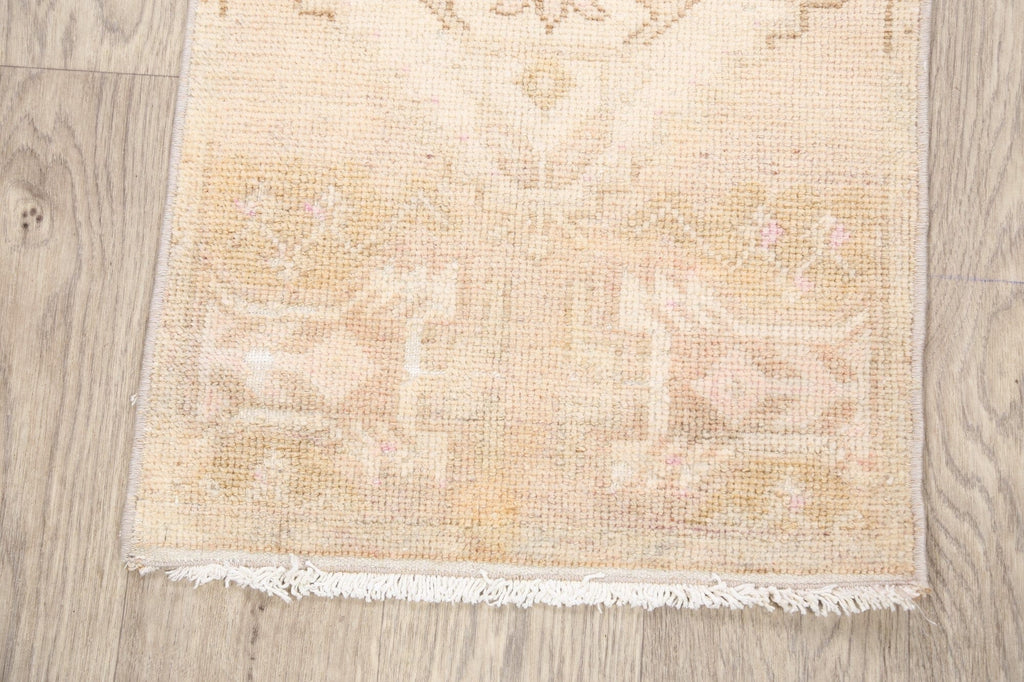 Distressed Oushak Oriental Area Rug 1x3