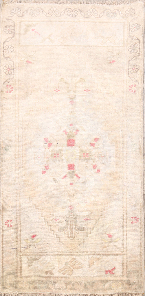 Muted Distressed Oushak Oriental Area Rug 2x3