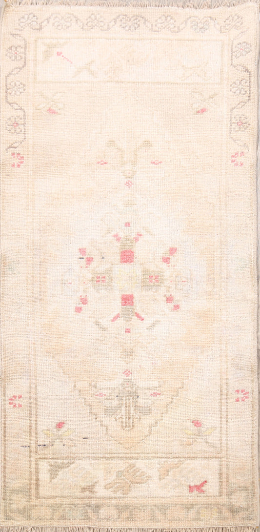 Muted Distressed Oushak Oriental Area Rug 2x3