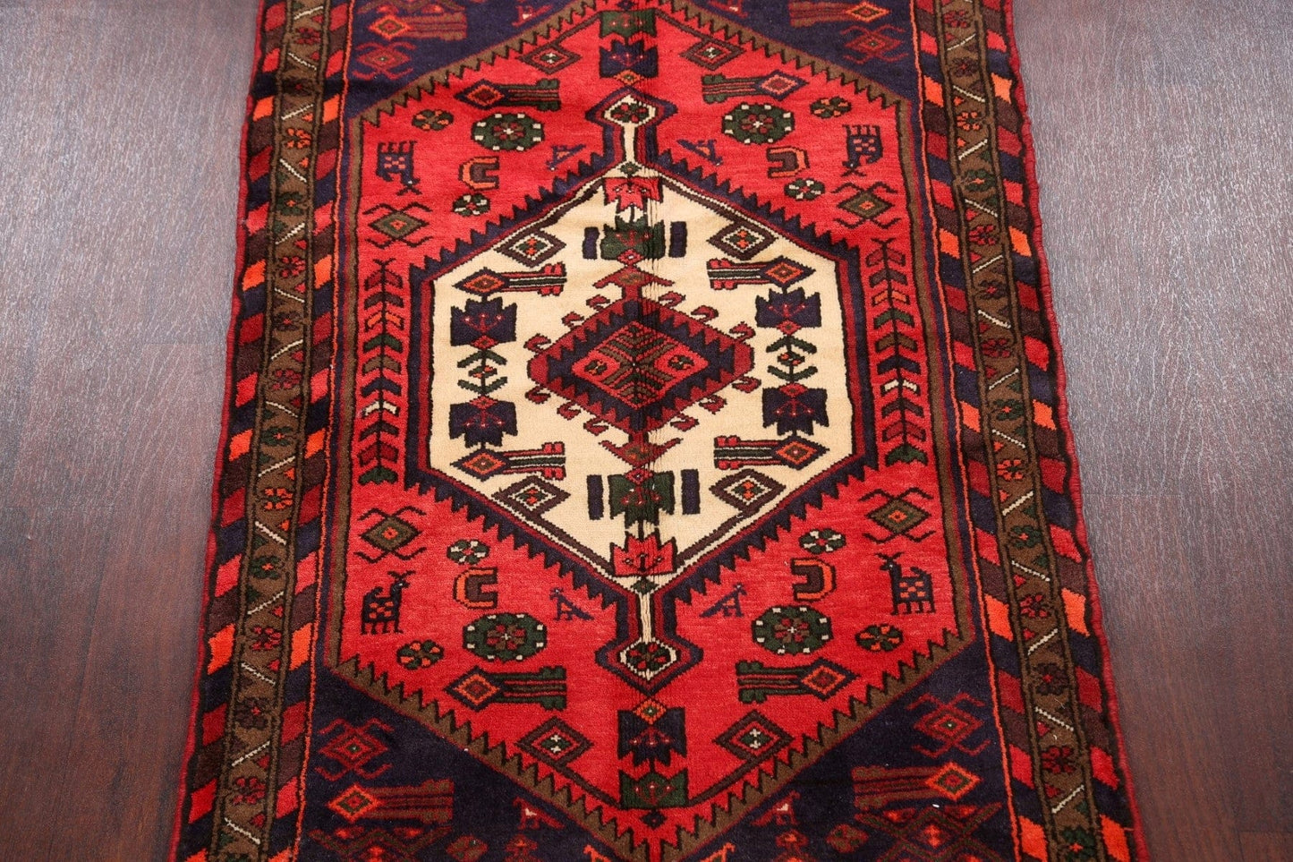 Tribal Hamedan Persian Area Rug 3x5