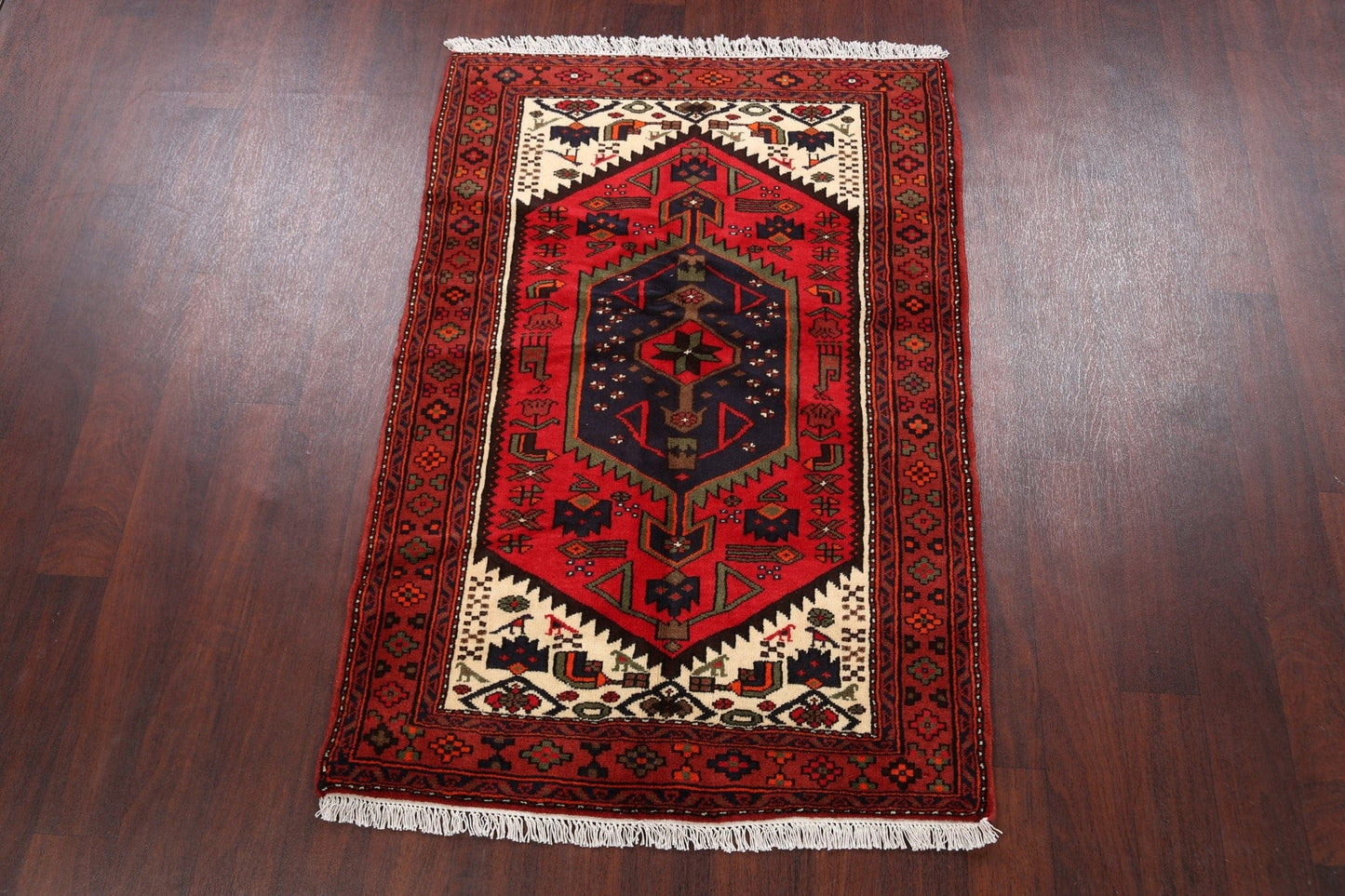 Tribal Hamedan Persian Area Rug 3x5