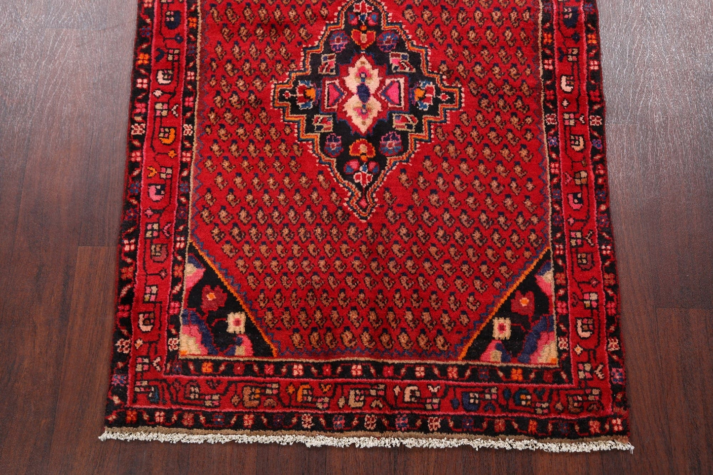 Geometric Hamedan Persian Area Rug 3x5