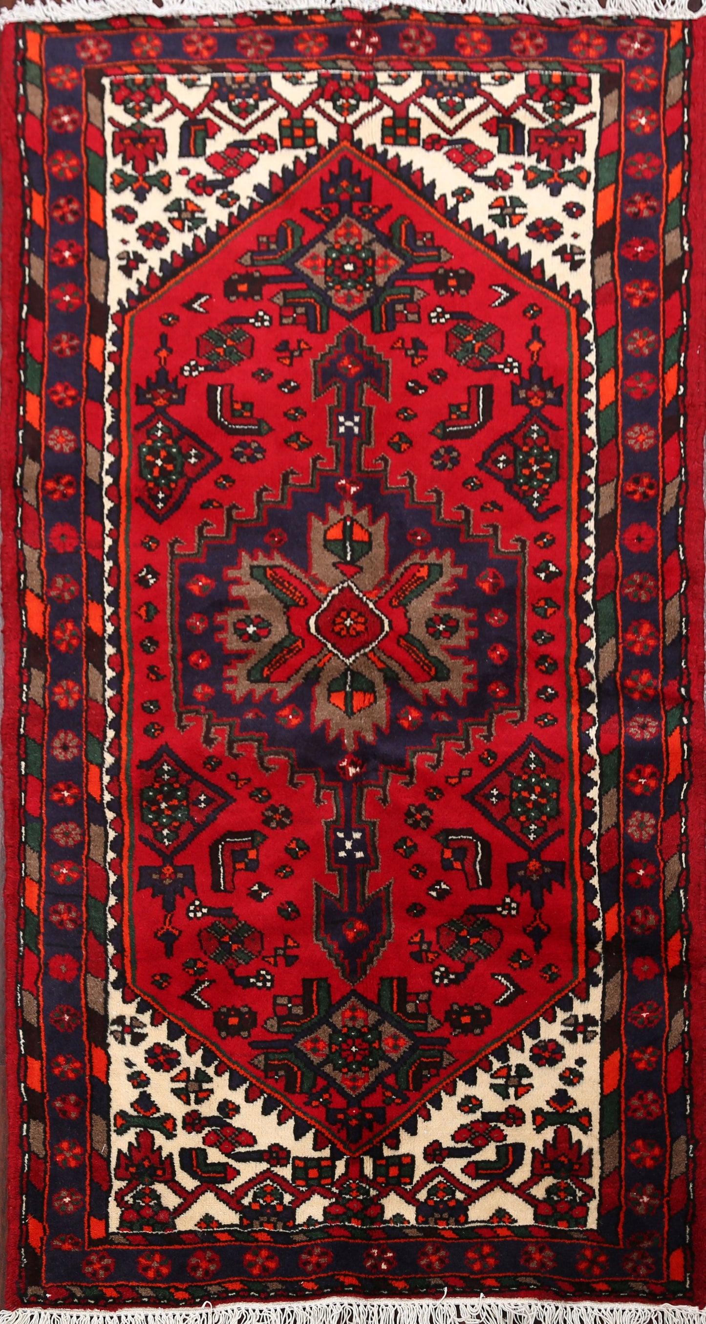 Tribal Hamedan Persian Area Rug 3x5