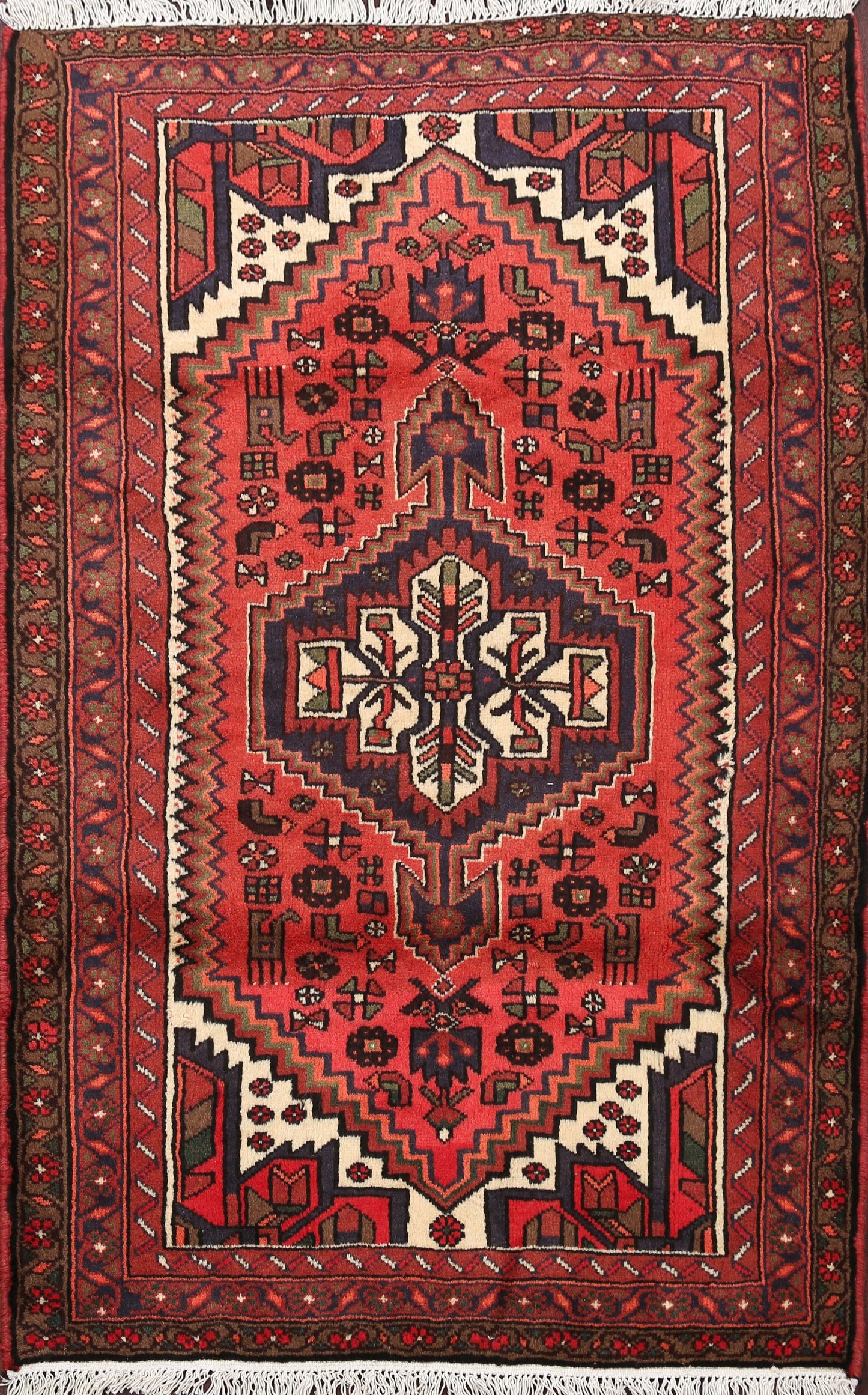 Tribal Hamedan Persian Area Rug 3x5