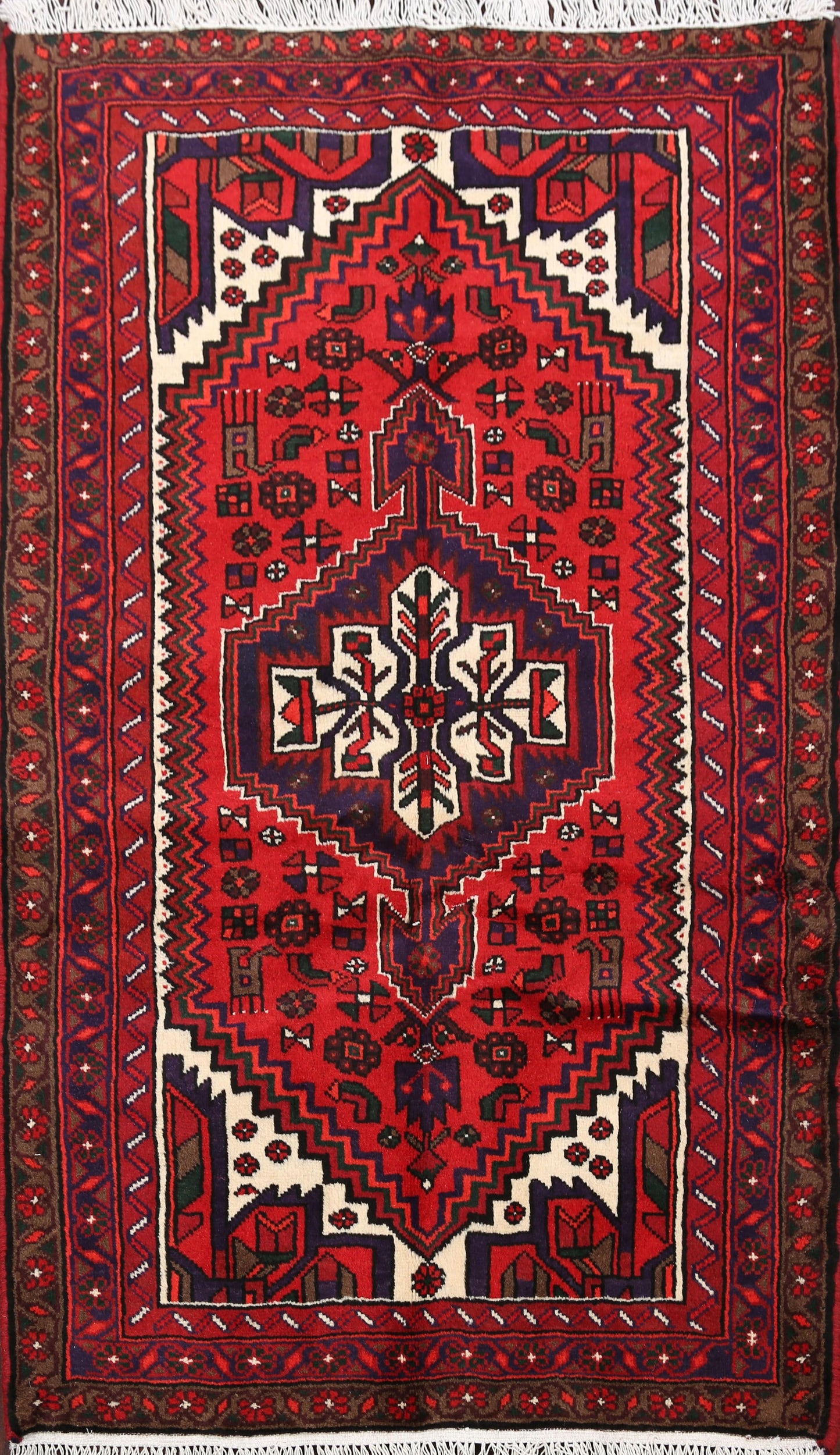 Tribal Hamedan Persian Area Rug 3x5