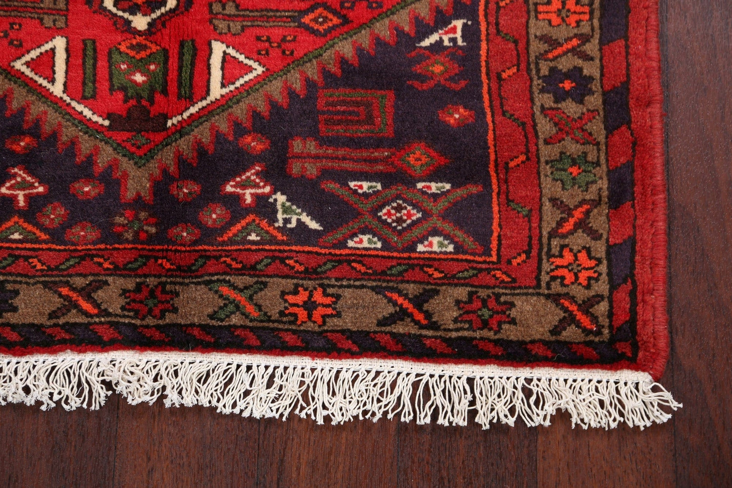 Tribal Hamedan Persian Area Rug 3x5