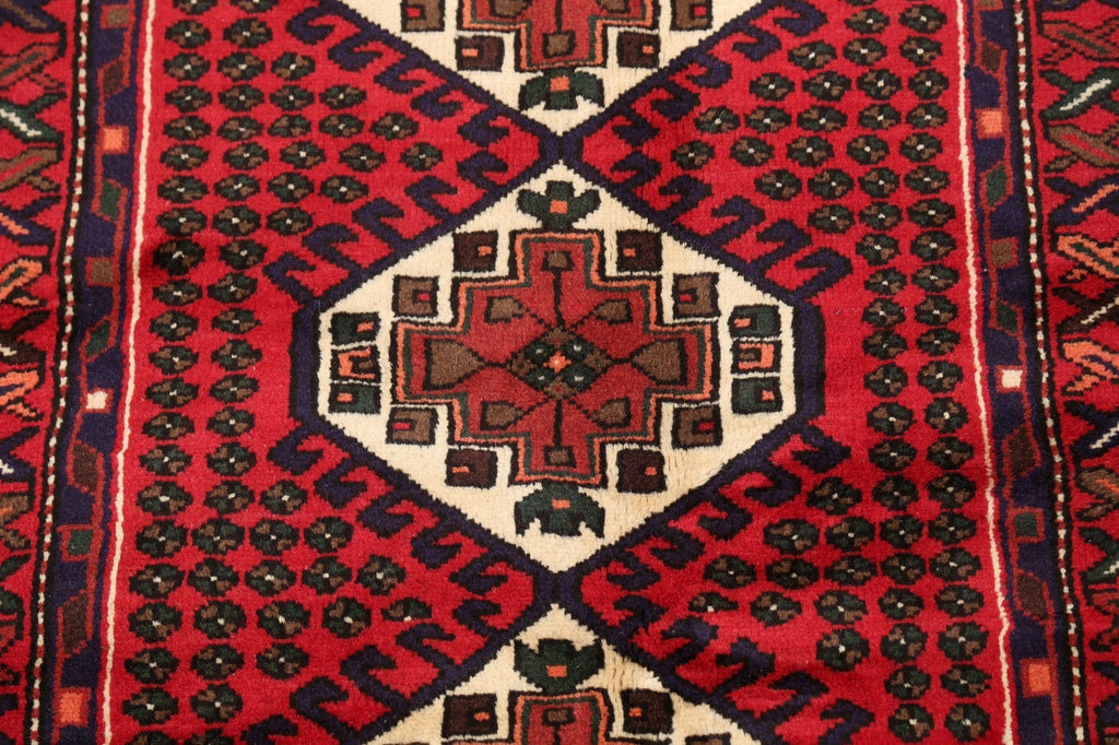 Geometric Hamedan Persian Area Rug 3x4