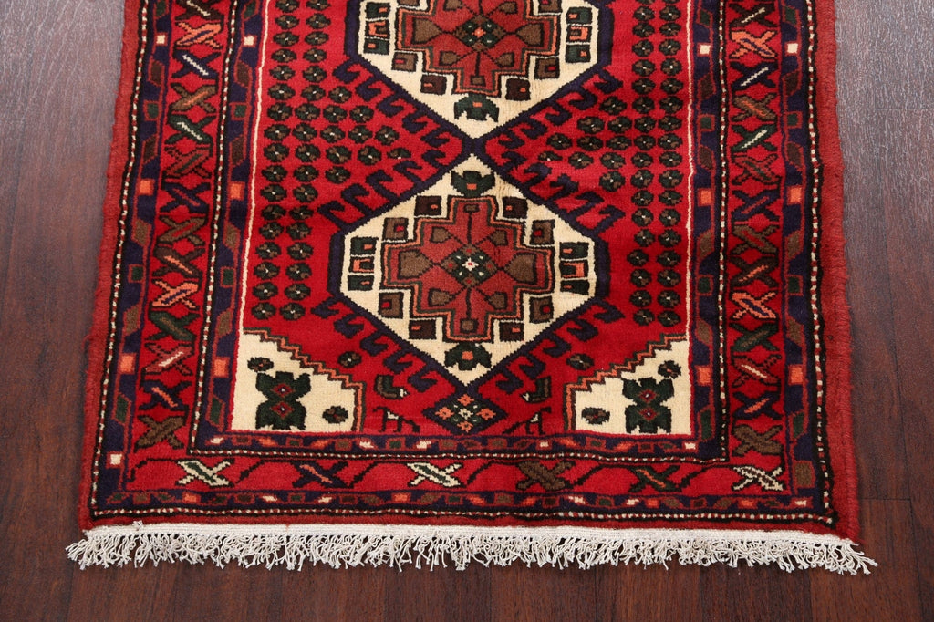 Geometric Hamedan Persian Area Rug 3x4