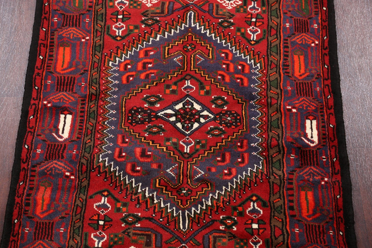 Geometric Hamedan Persian Area Rug 3x5