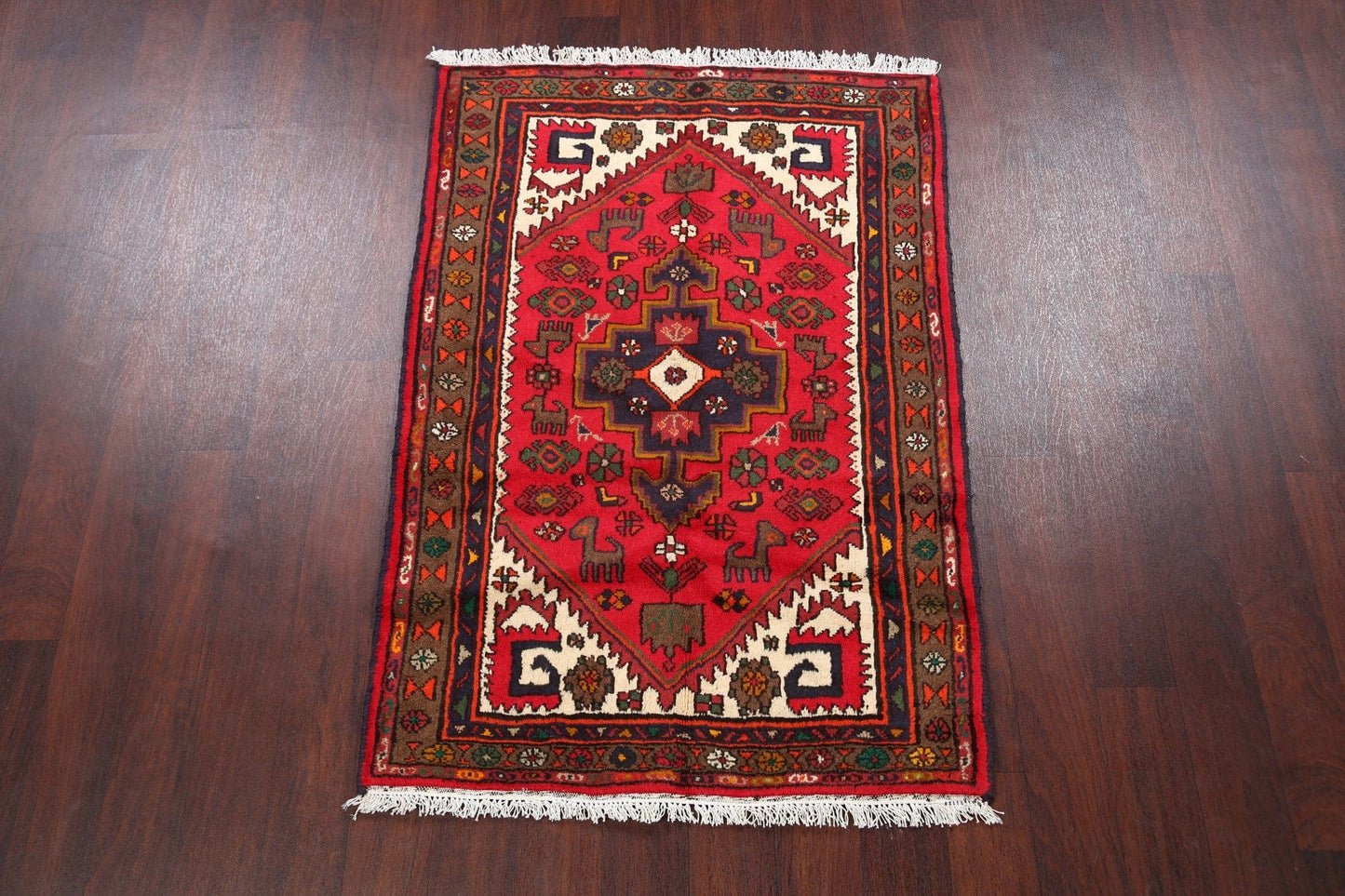 Tribal Hamedan Persian Area Rug 3x5