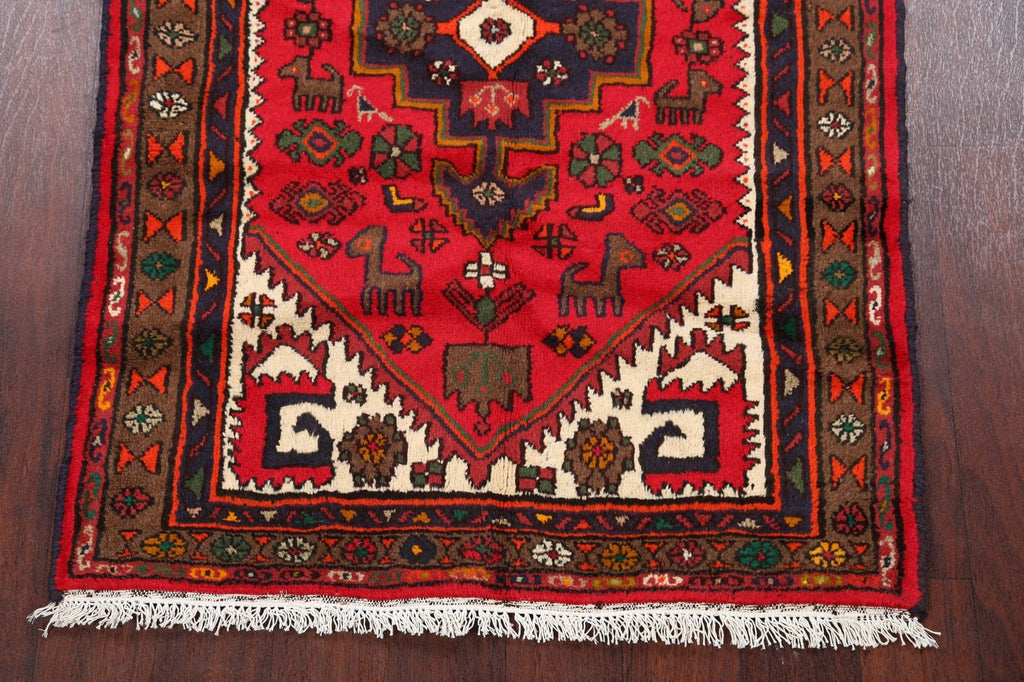 Tribal Hamedan Persian Area Rug 3x5