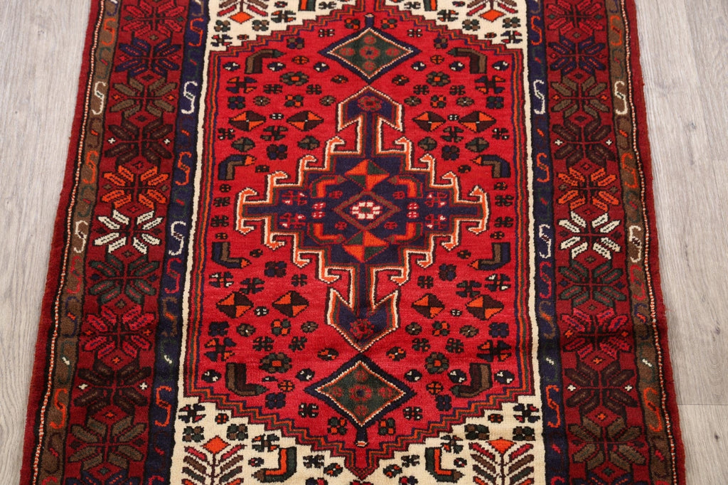 Geometric Hamedan Persian Area Rug 3x5