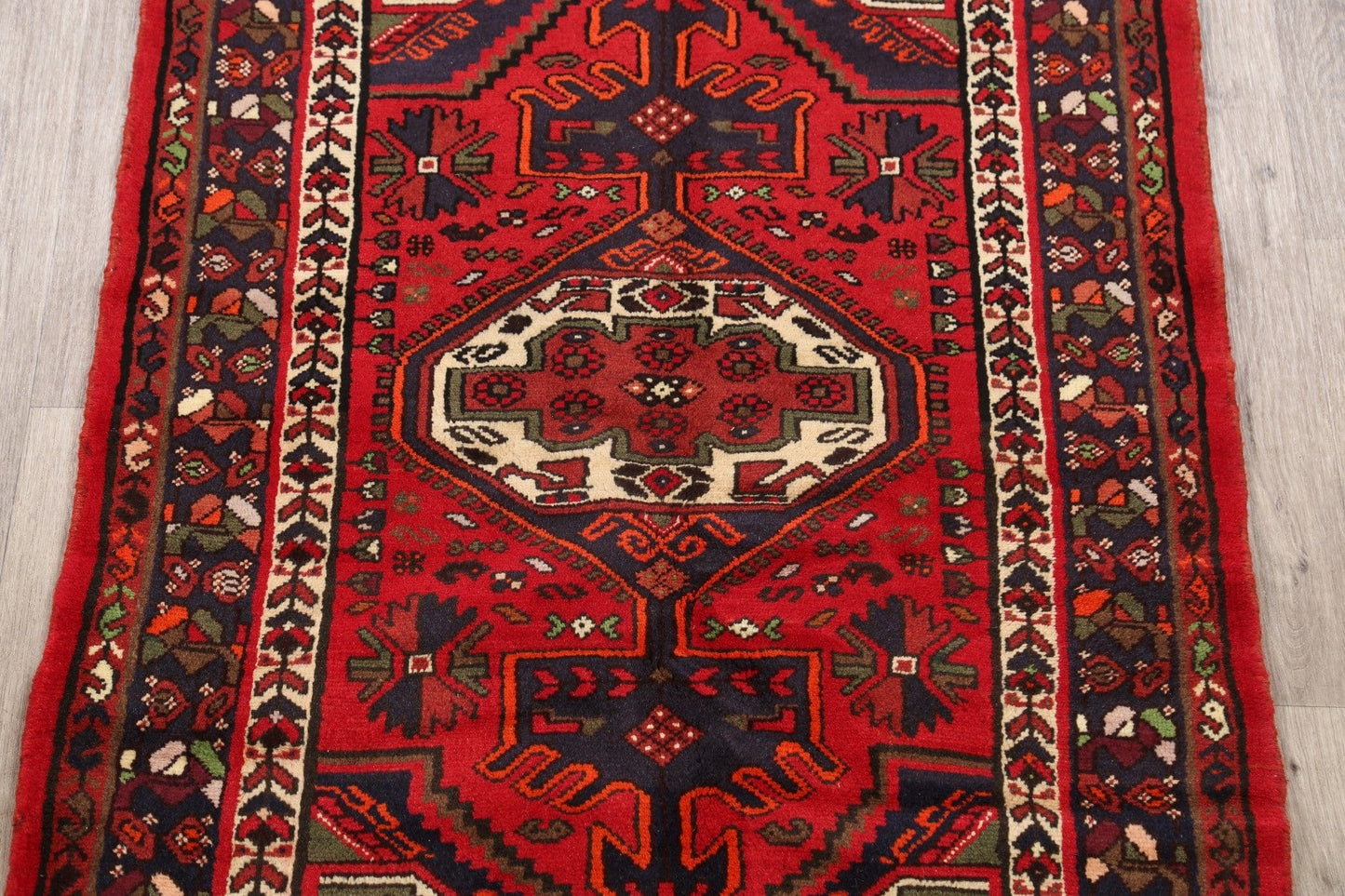 Geometric Hamedan Persian Area Rug 3x5