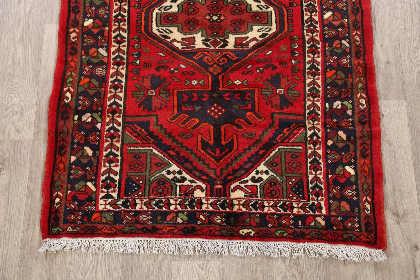 Geometric Hamedan Persian Area Rug 3x5