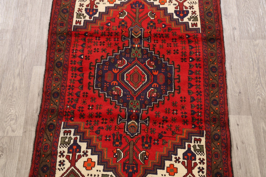 Geometric Hamedan Persian Area Rug 3x5