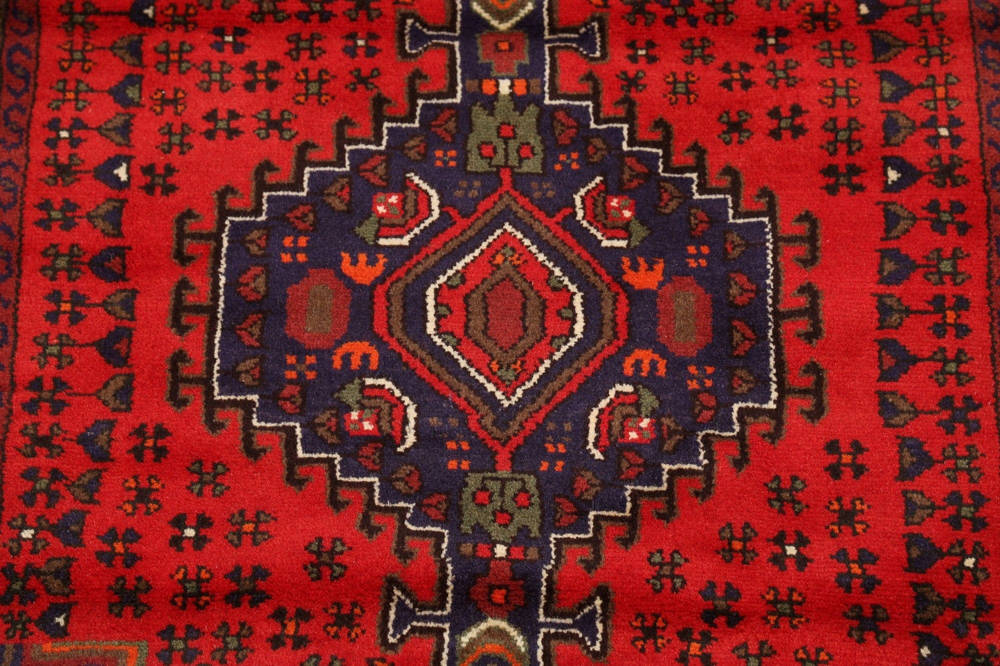 Geometric Hamedan Persian Area Rug 3x5