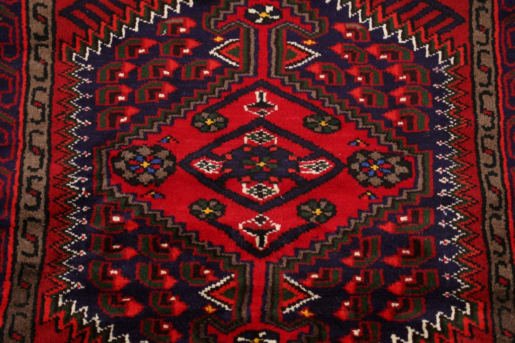 Geometric Hamedan Persian Area Rug 3x5