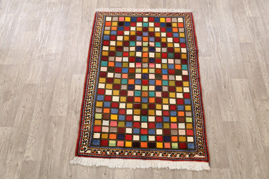 Checkered Gabbeh Persian Area Rug 3x5