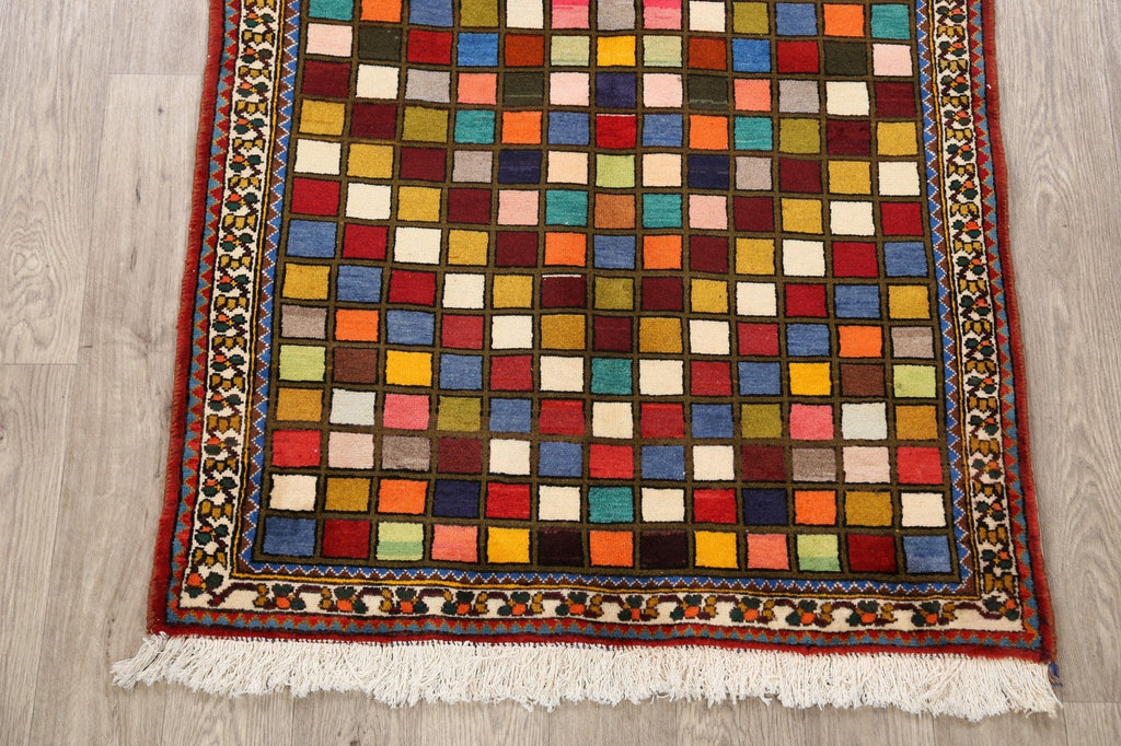 Checkered Gabbeh Persian Area Rug 3x5