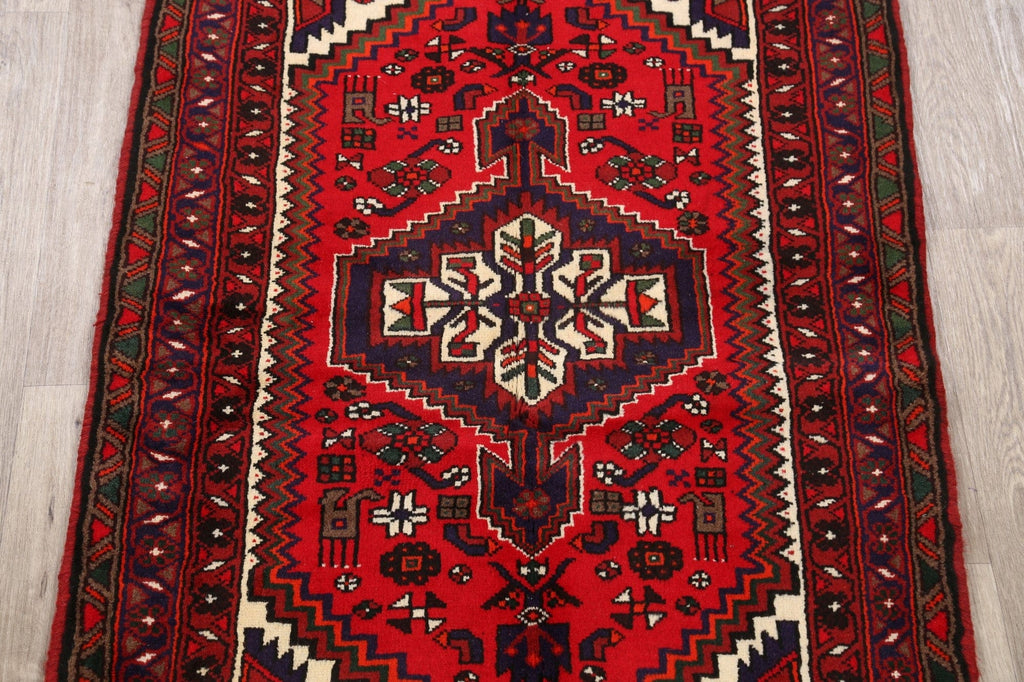 Geometric Hamedan Persian Area Rug 3x5