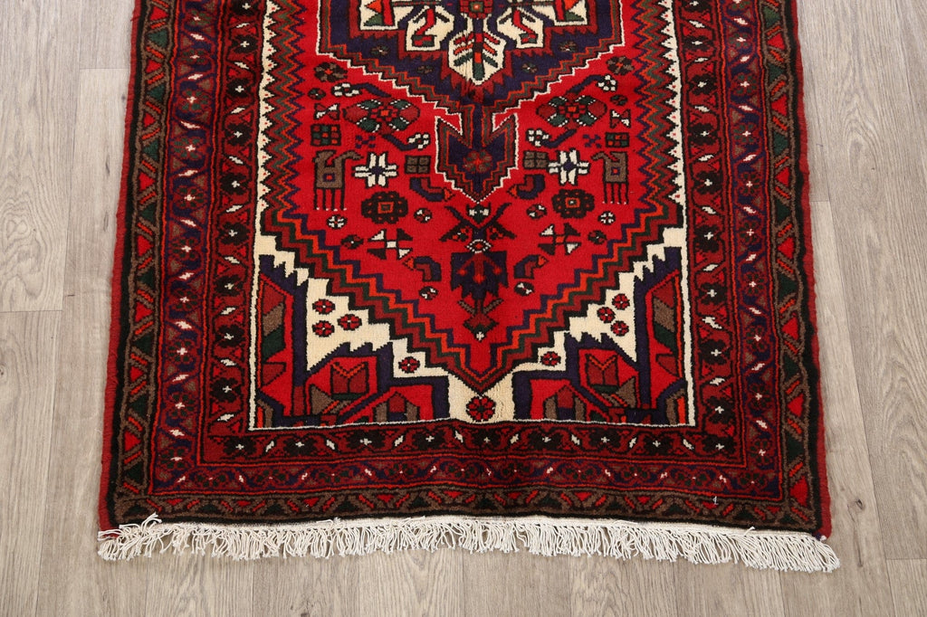 Geometric Hamedan Persian Area Rug 3x5