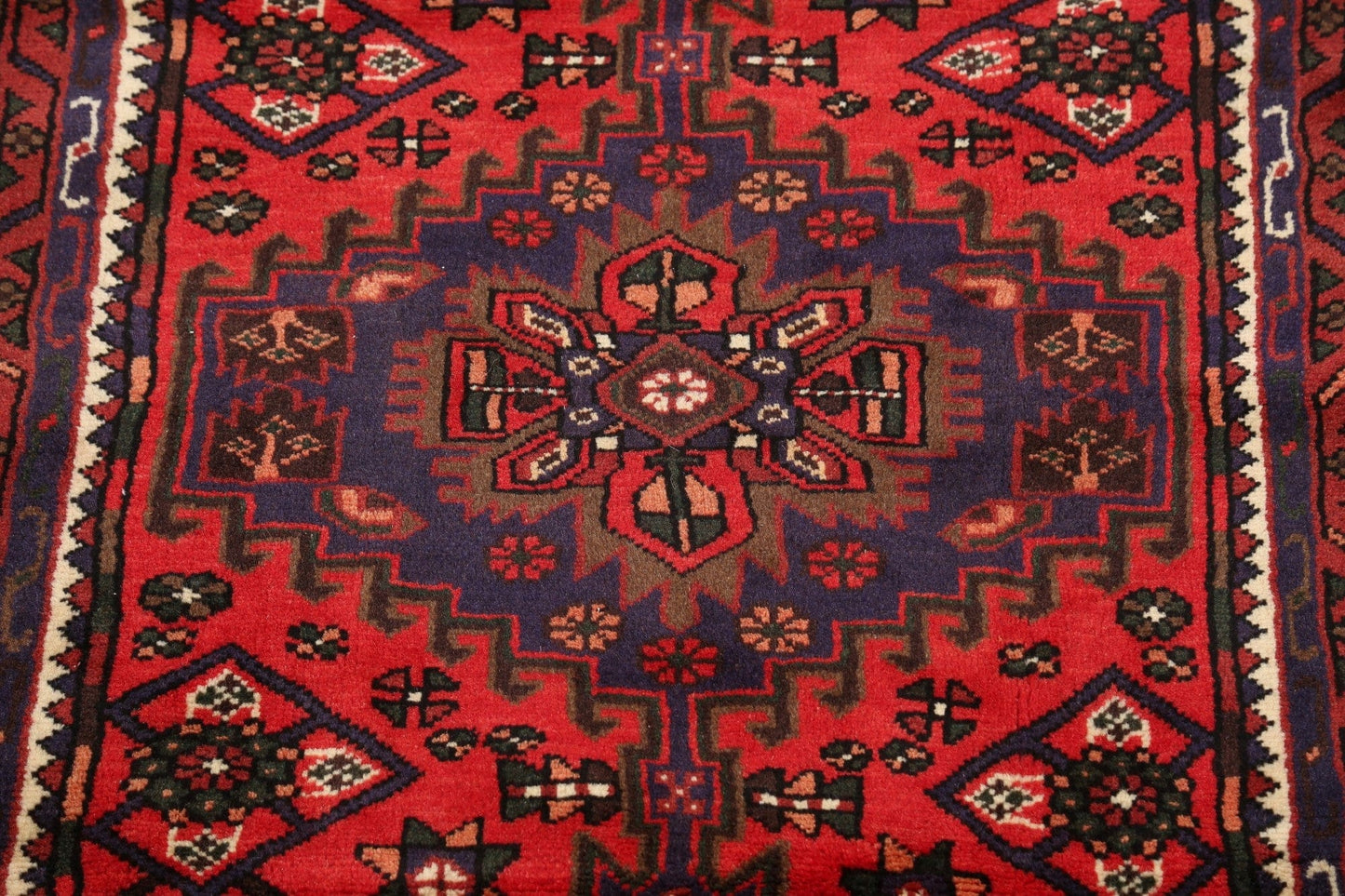 Geometric Hamedan Persian Area Rug 3x5