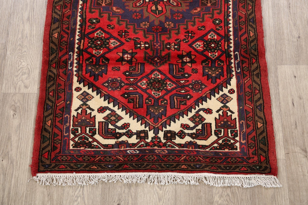 Geometric Hamedan Persian Area Rug 3x5