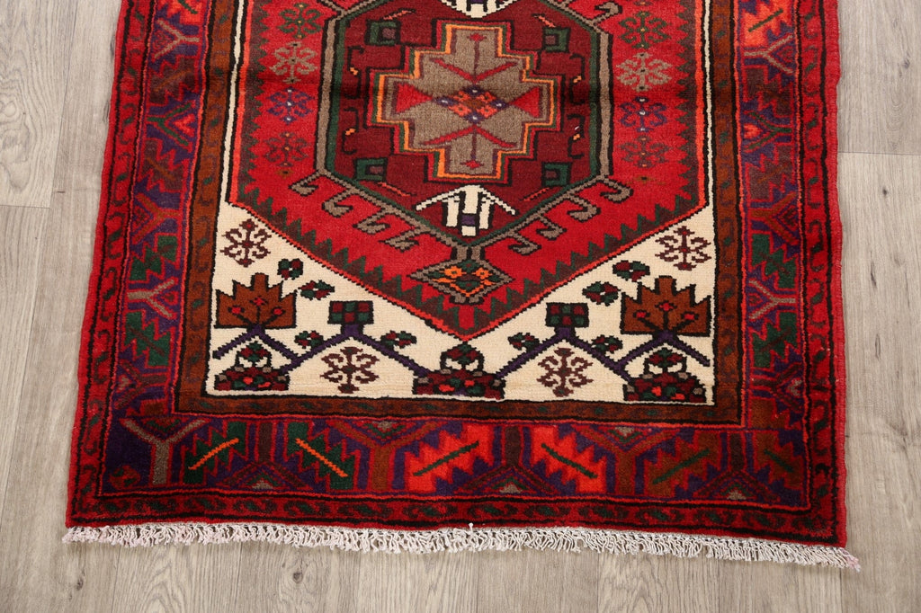 Geometric Hamedan Persian Area Rug 3x5